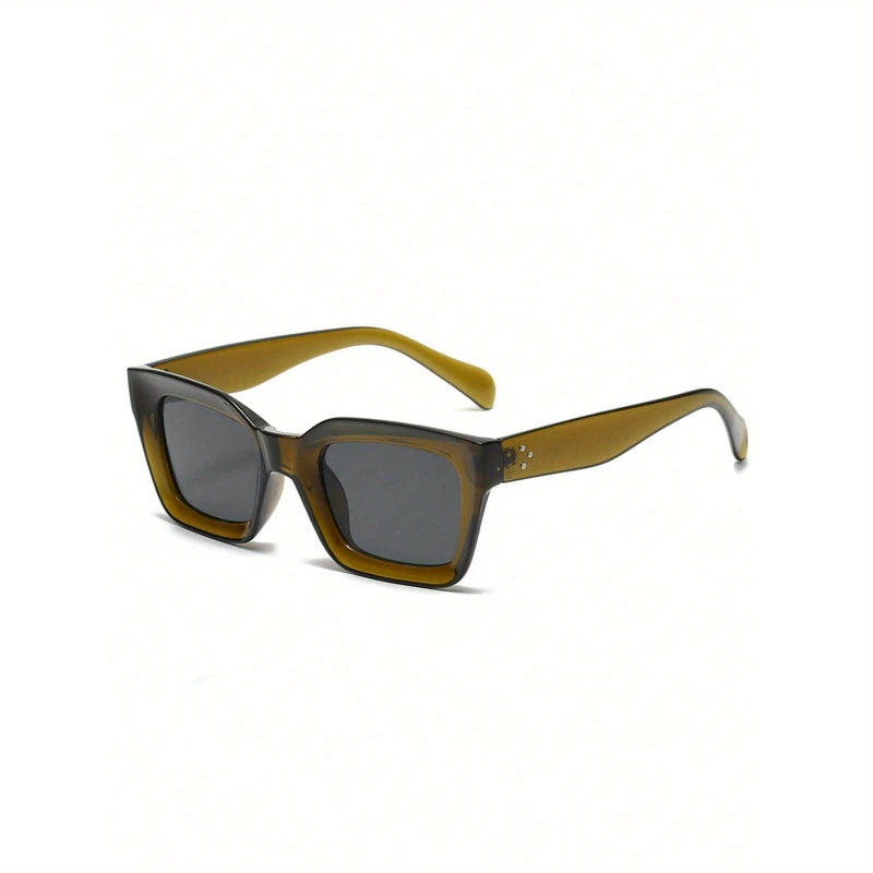 2pcs Fashion Square Thick Frame Anti Light Sunglasses UV400