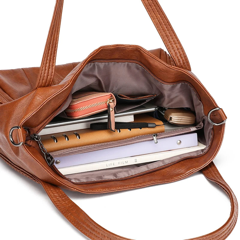Soft Leather Weave Style Handbag