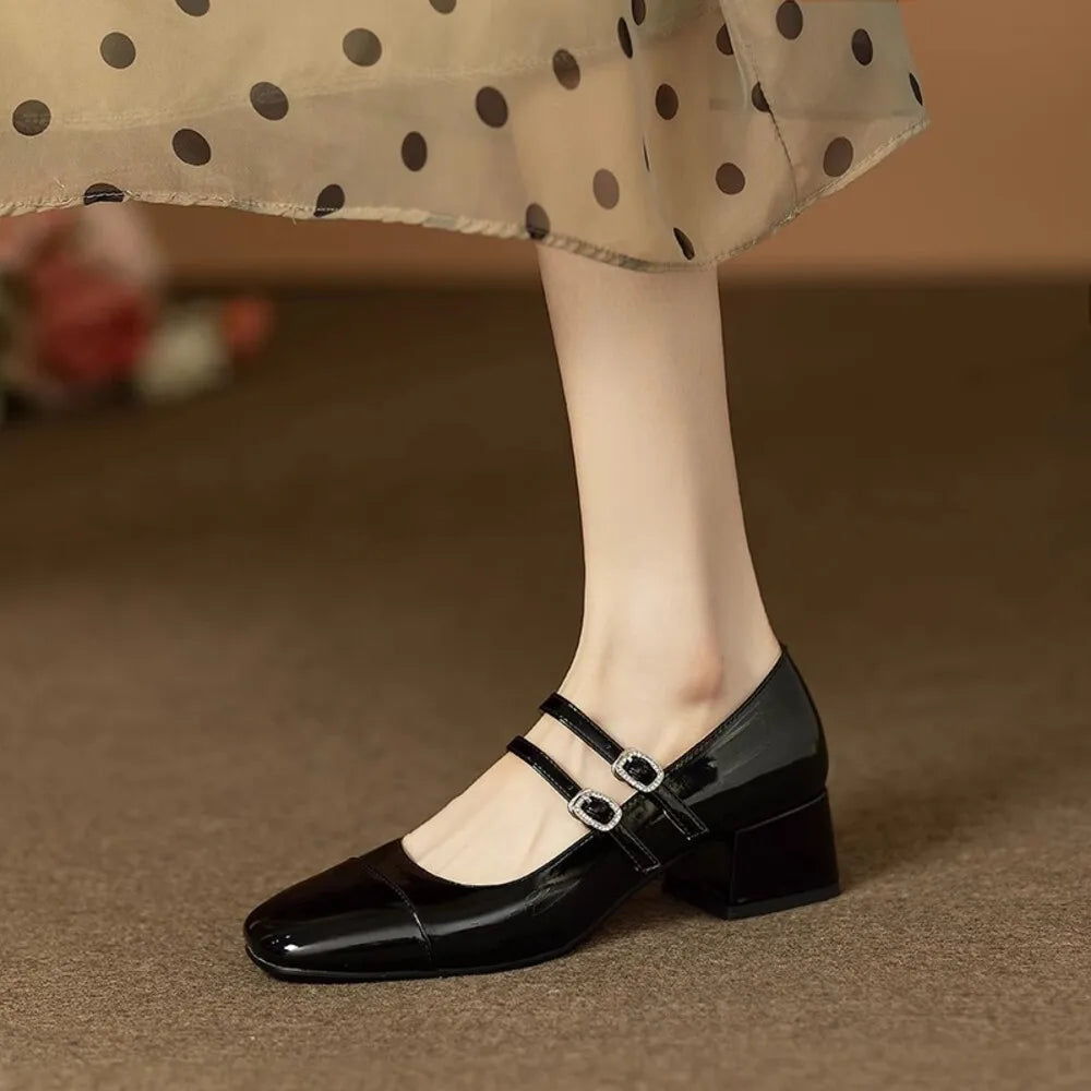 Women’s Retro Square Toe Chunky Loafers