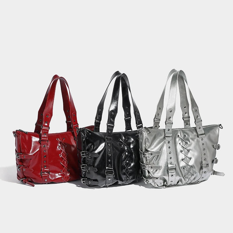 Women’s Vintage Studded Motorcycle Handbag
