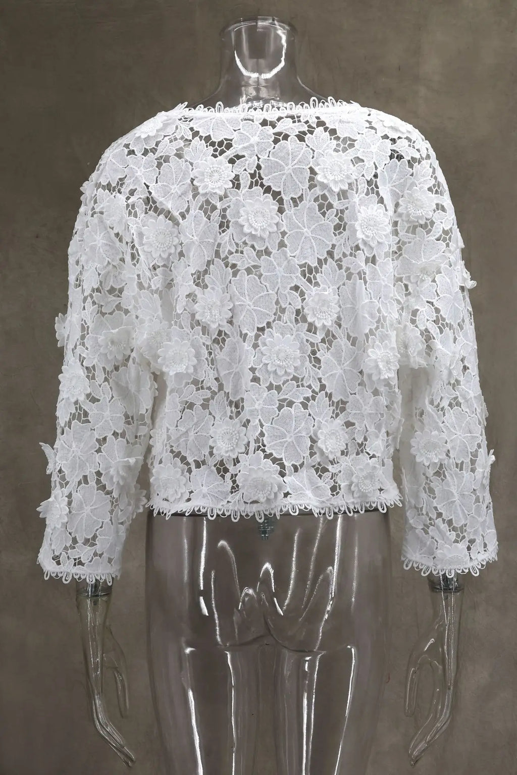 Summer Floral Hollow Out Lace Loose Women's Shirt