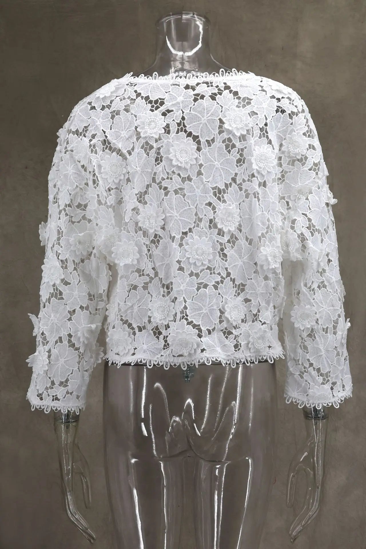 Summer Floral Hollow Out Lace Loose Women's Shirt