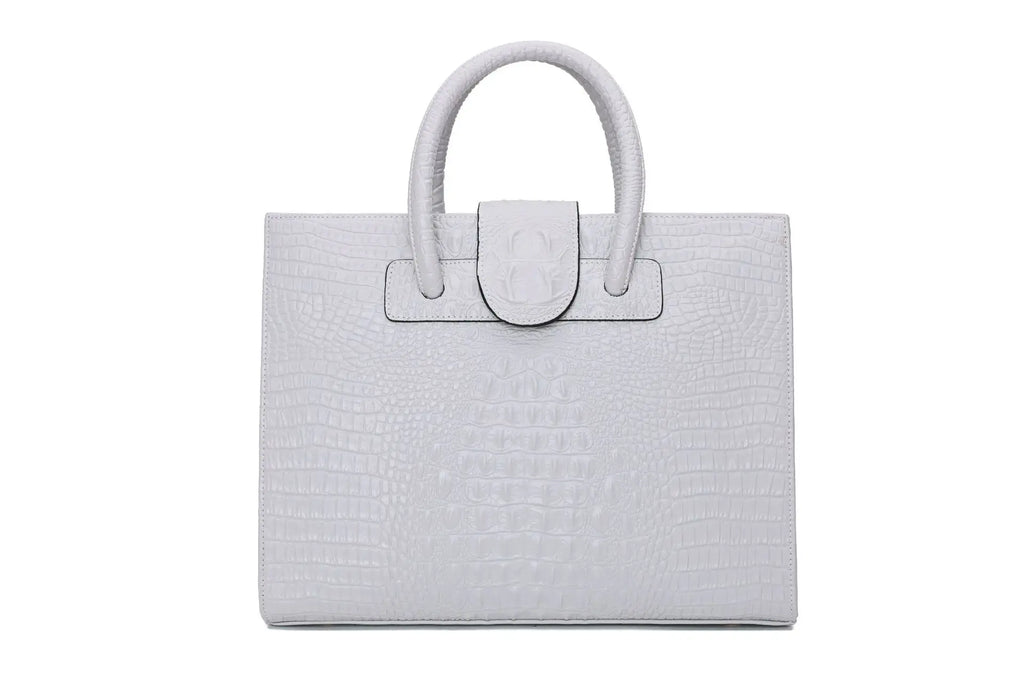 Large Crocodile Pattern Genuine Leather Shoulder Bag