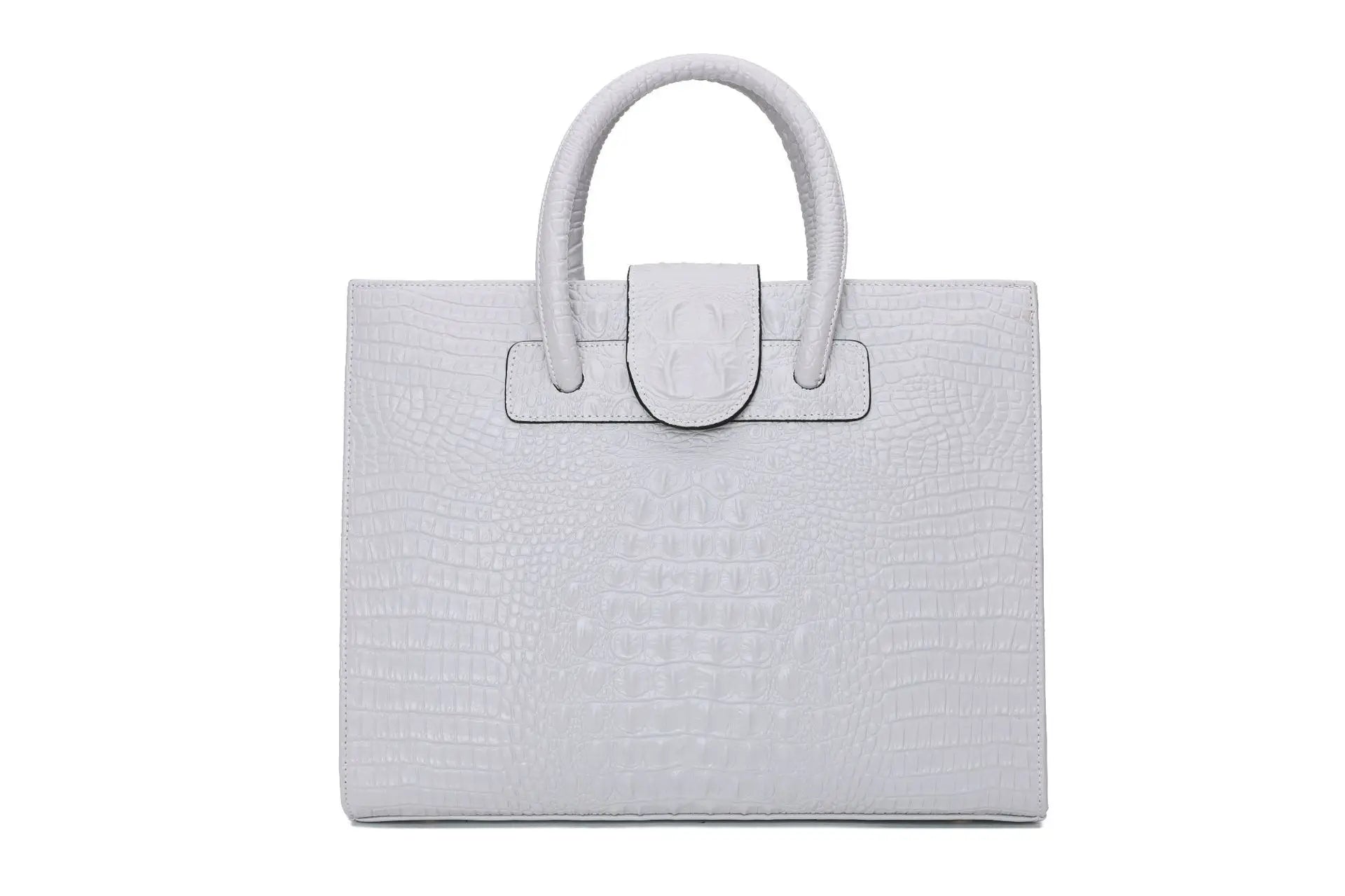 Large Crocodile Pattern Genuine Leather Shoulder Bag