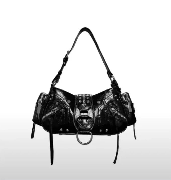 Women’s Studded PU Leather Shoulder Bag