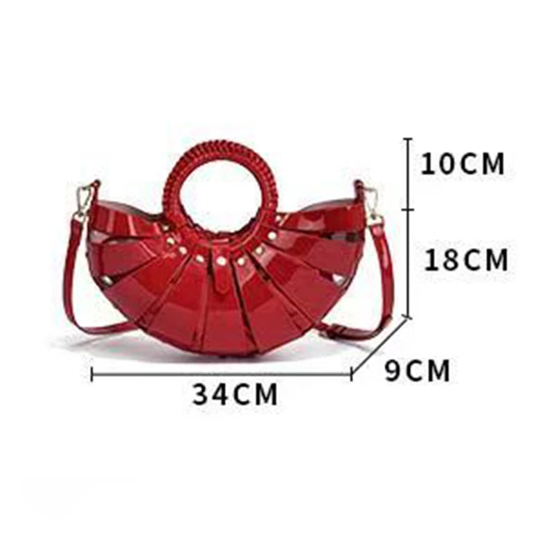 Half Moon Ring Shell Crossbody Bag