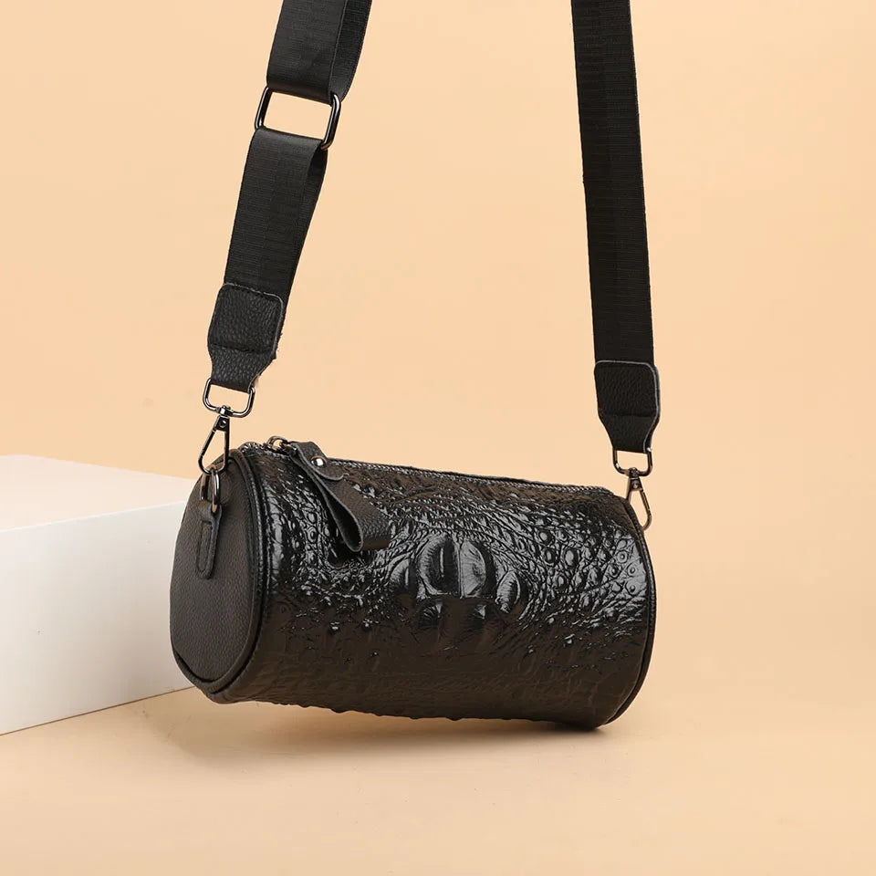 Crocodile Pattern Genuine Leather Shoulder Bag