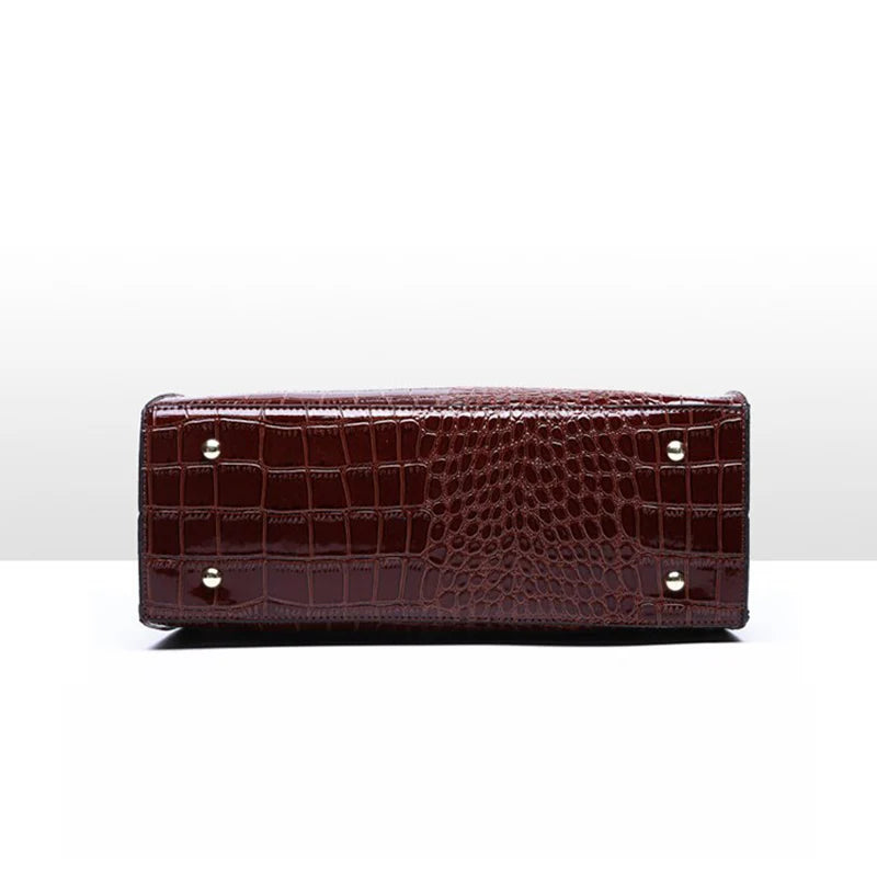 Oversized Tote Crocodile PU Leather Handbag
