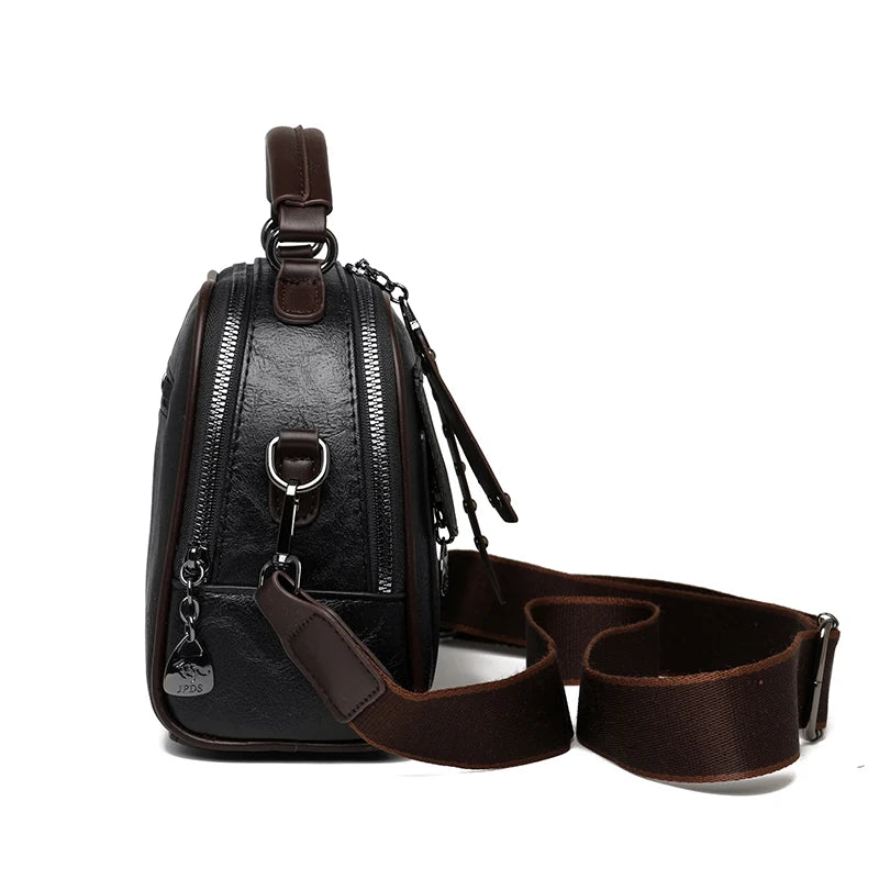 Women's Soft Leather Top-Handle Shoulder Bag