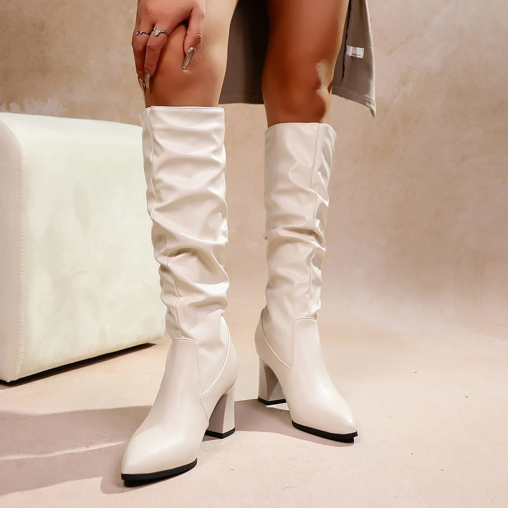 Women’s Pointed Toe Knee-High Slouchy Boots