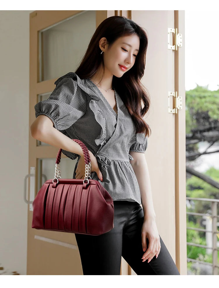 Premium Large Leather Women’s Vintage Tote Bag