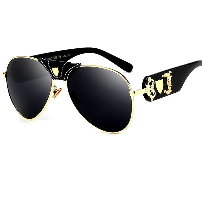 Steampunk Oversized Classic Black Sunglasses UV400