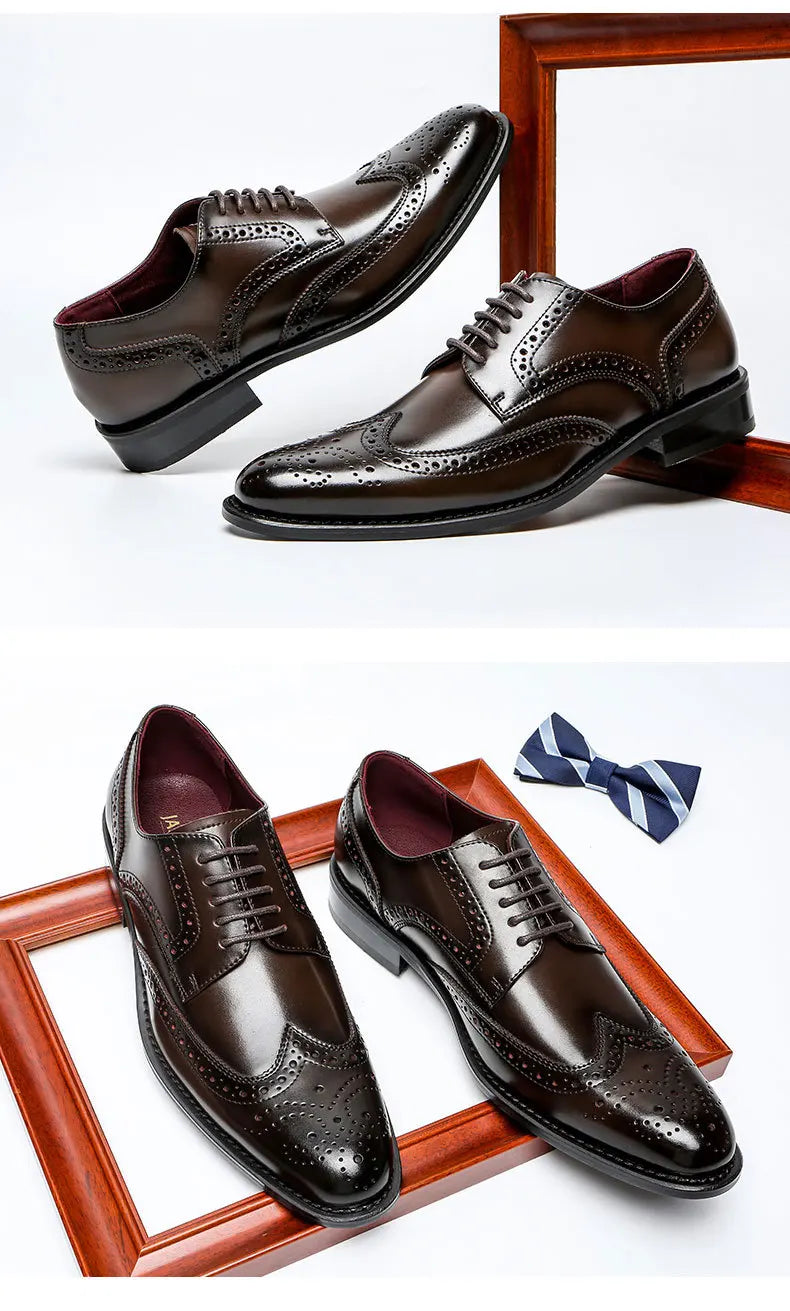 Genuine Leather Lace-up Men's Business  Dress Shoes