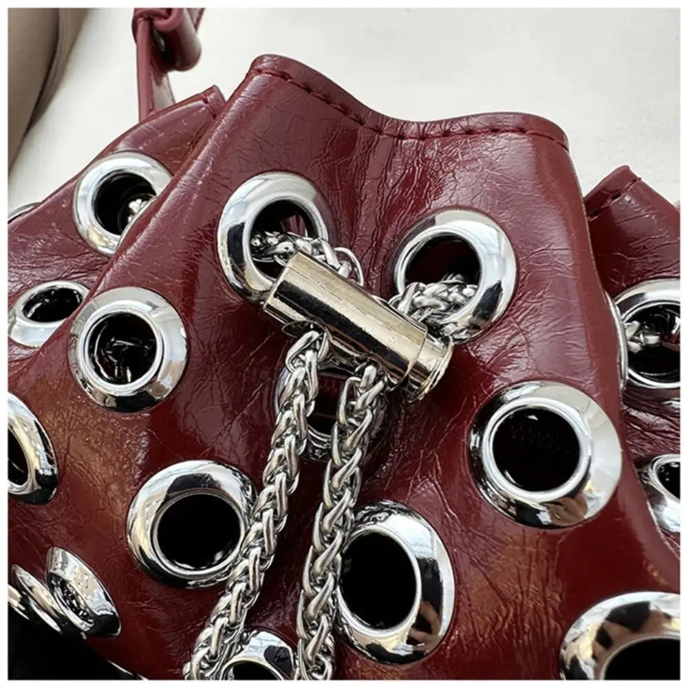 Unique Metal Stud Rivet Shoulder Bag