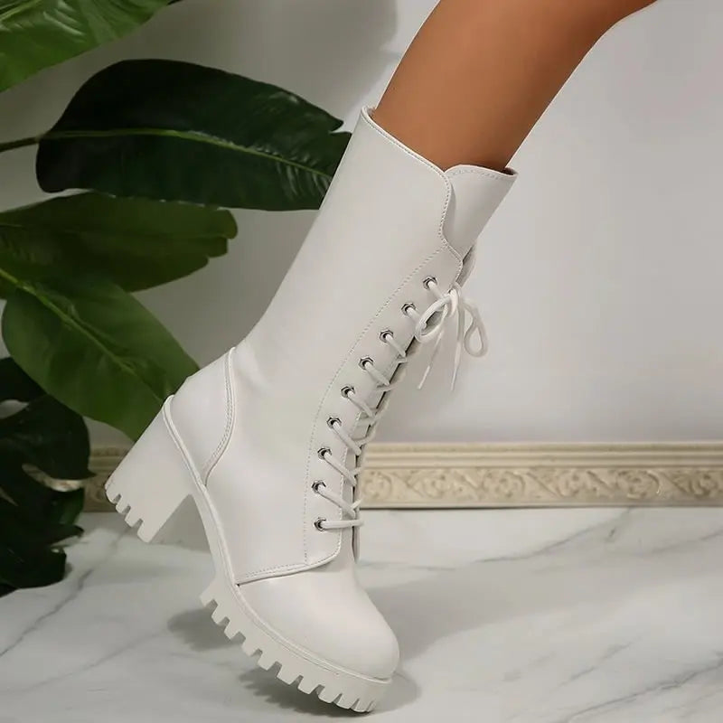 Women’s British Style Mid-Calf Boots