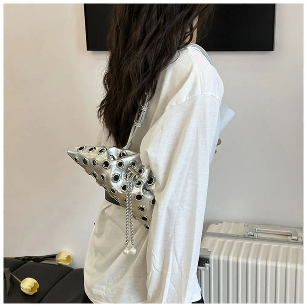 Unique Metal Stud Rivet Shoulder Bag