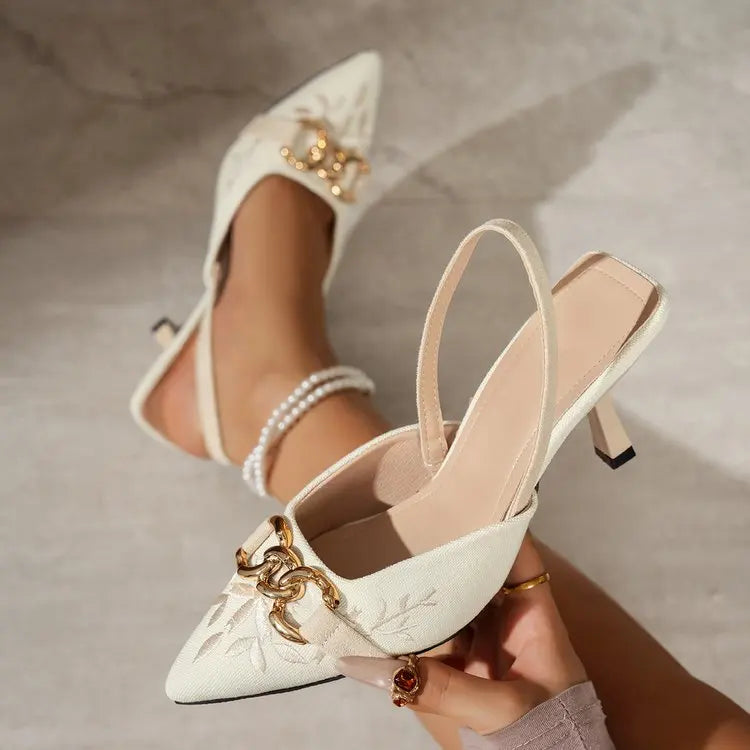 Comfortable Women’s High Heel Sandals Slip-On Buckle