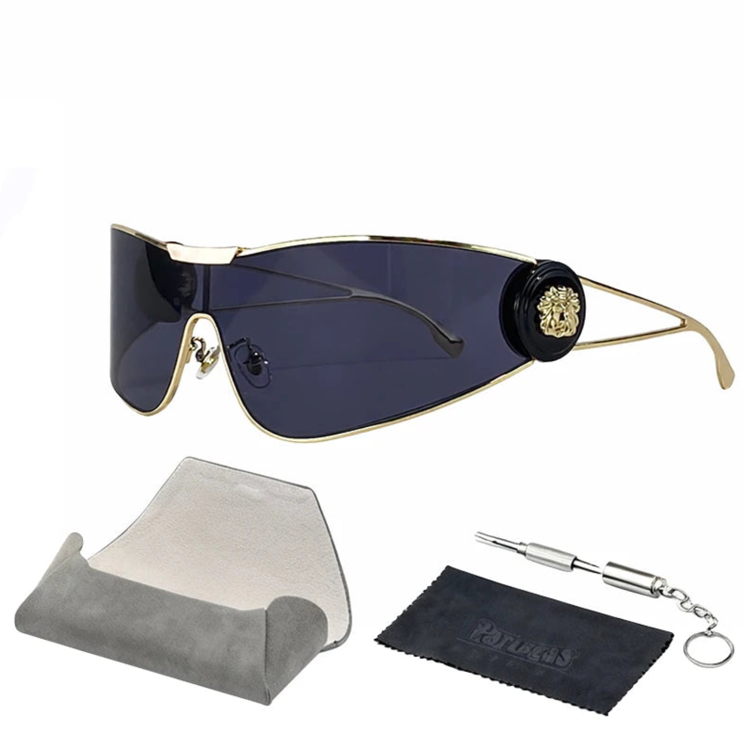 One-Piece Shield Luxury Vintage Wrap Around Sunglasses