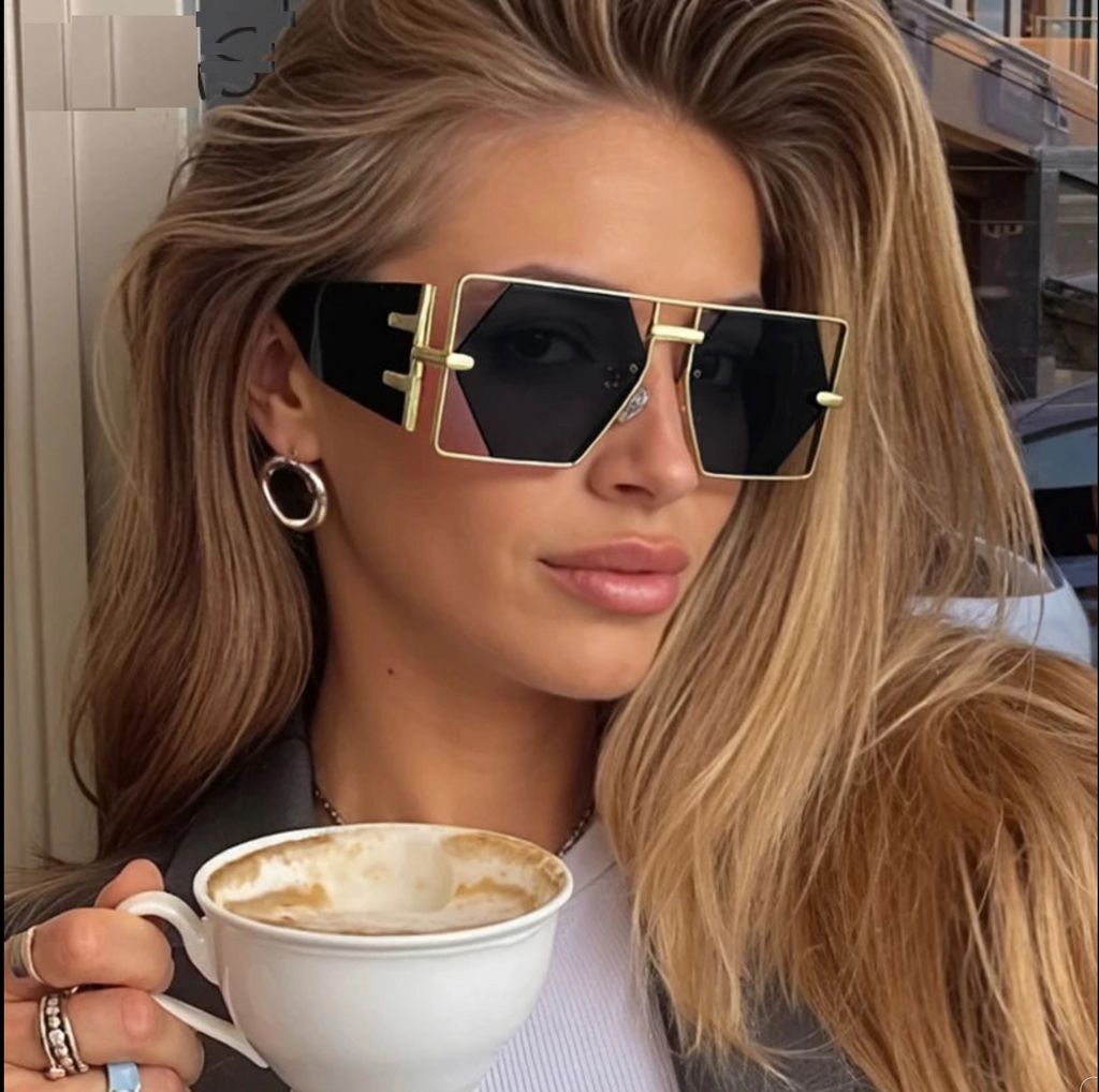 Steampunk Rectangle Metal Frame Sunglasses UV400 