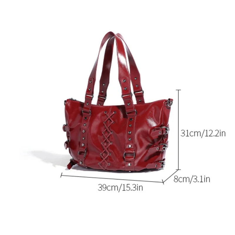 Women’s Vintage Studded Motorcycle Handbag