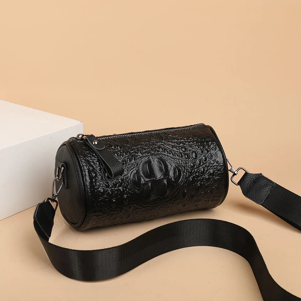 Crocodile Pattern Genuine Leather Shoulder Bag