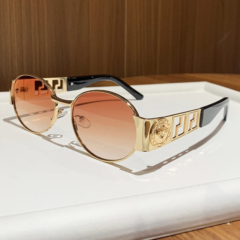Vintage Style Oval Full-Frame Sunglasses