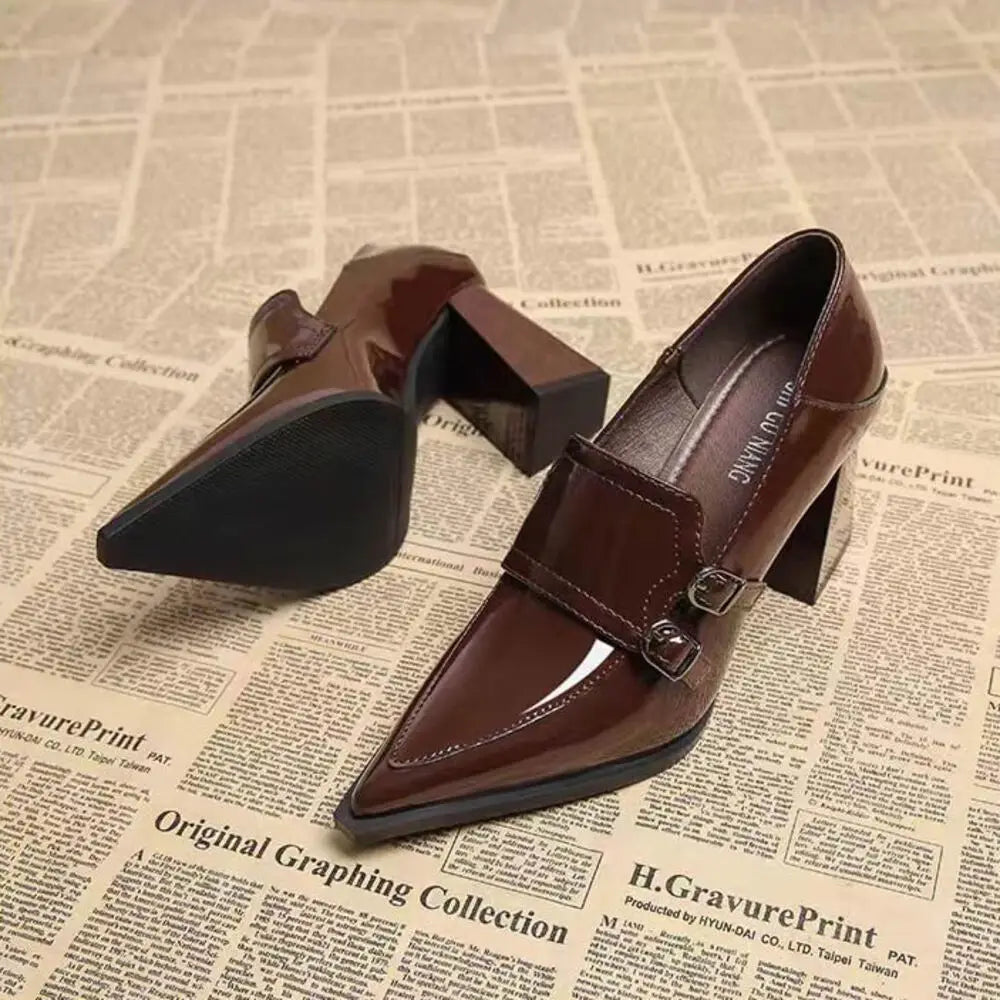 Women’s Slip-On Loafers – Pointed Toe Classic Heels