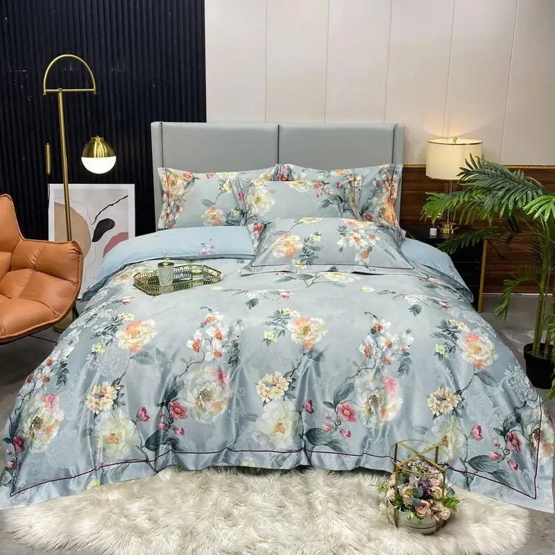 Elegant Vibrant Floral Bedding Set 100% Cotton