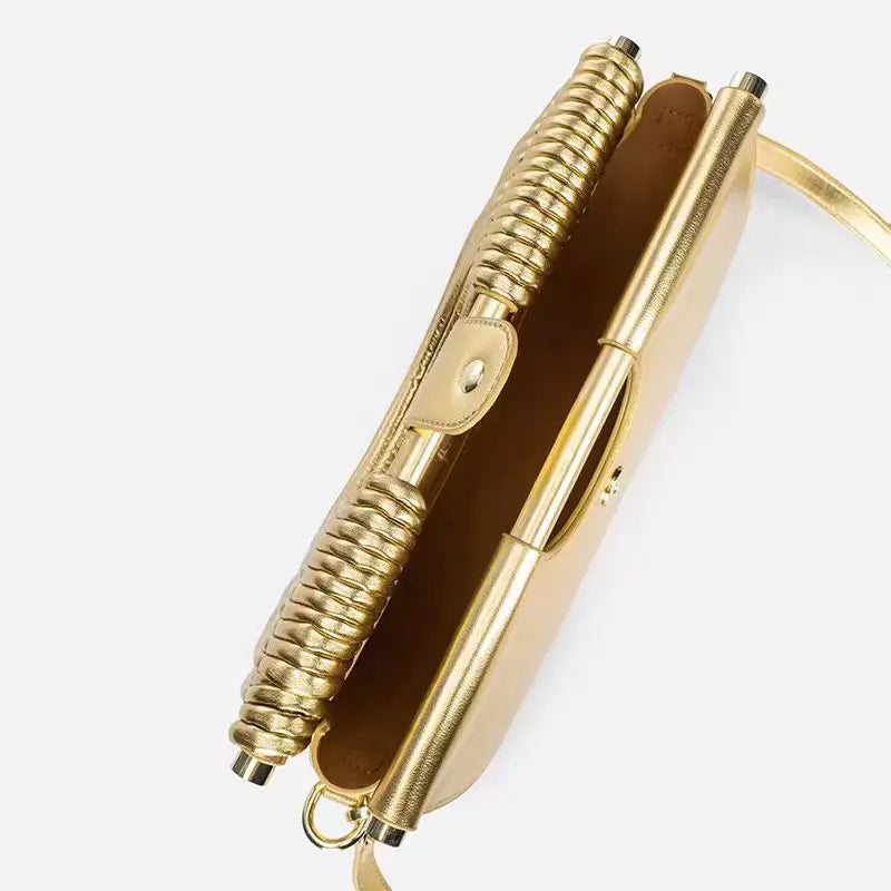 Gold Handwoven Hobo Bag Designer Evening Clutch