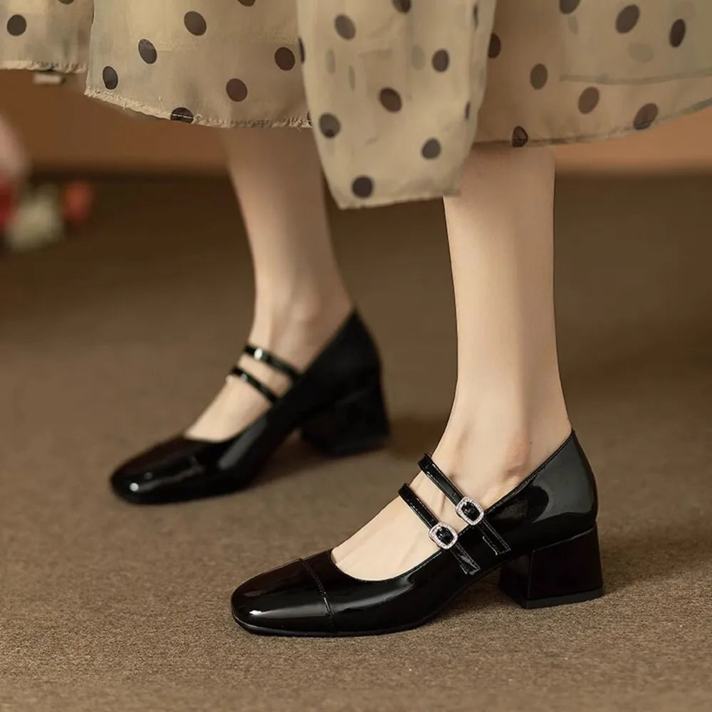 Women’s Retro Square Toe Chunky Loafers
