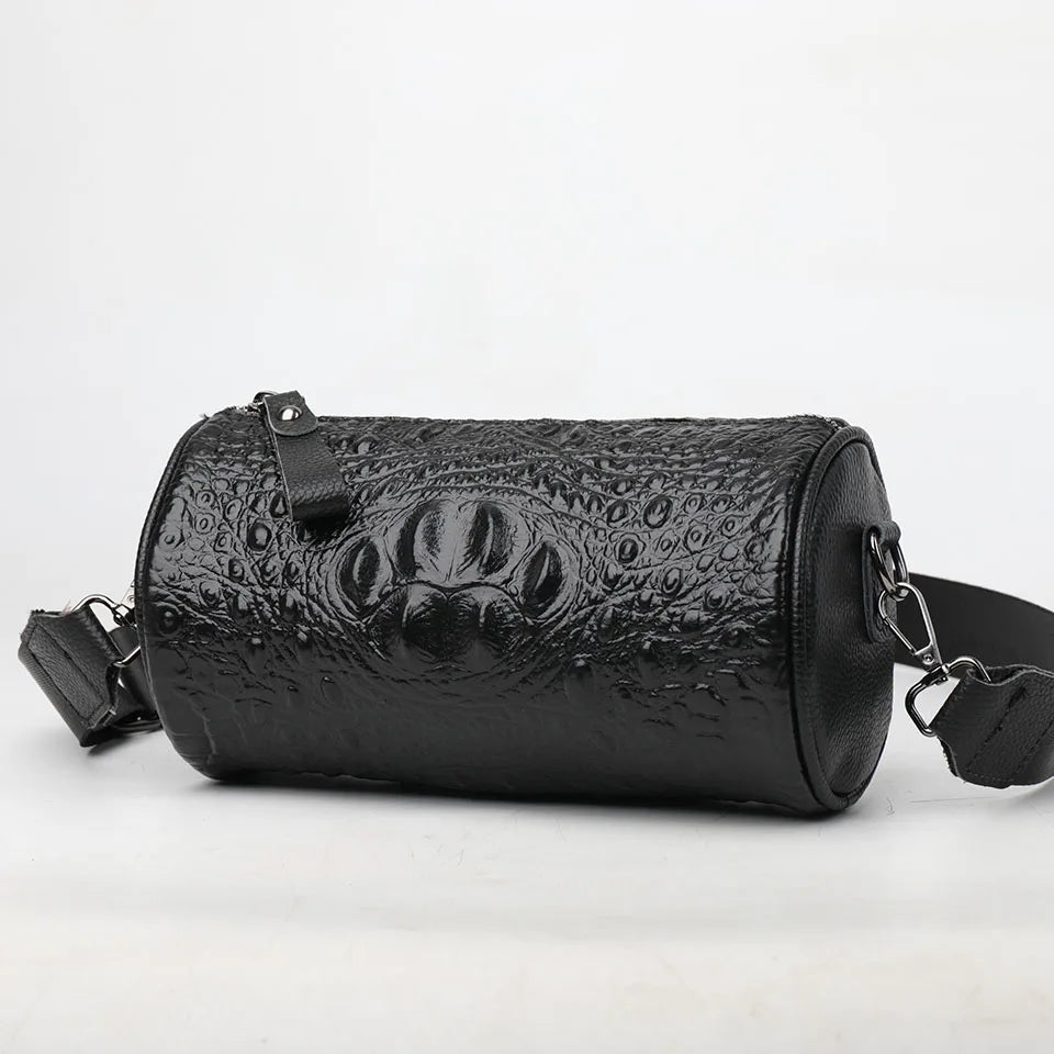 Crocodile Pattern Genuine Leather Shoulder Bag