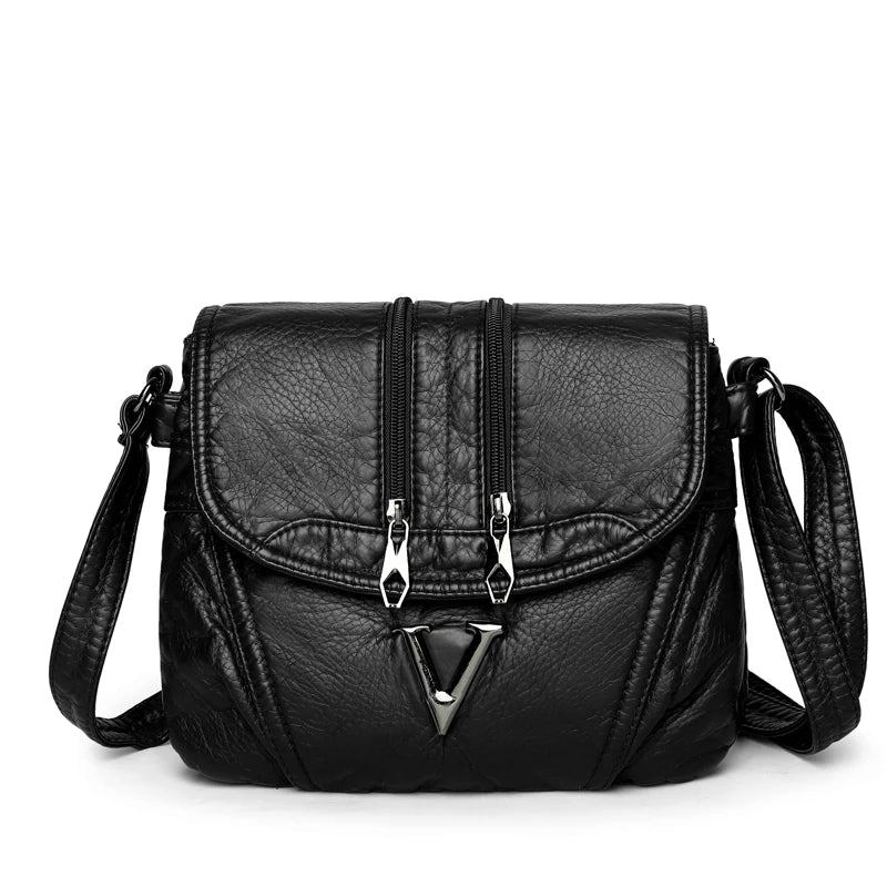 Soft Washed Leather Women’s Luxury Shoulder Bag
