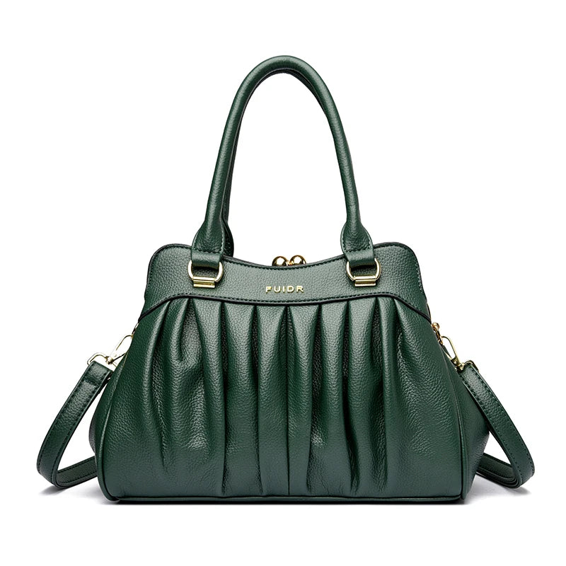 Vintage Style Clip Buckle Multi Pocket Women's Handbag