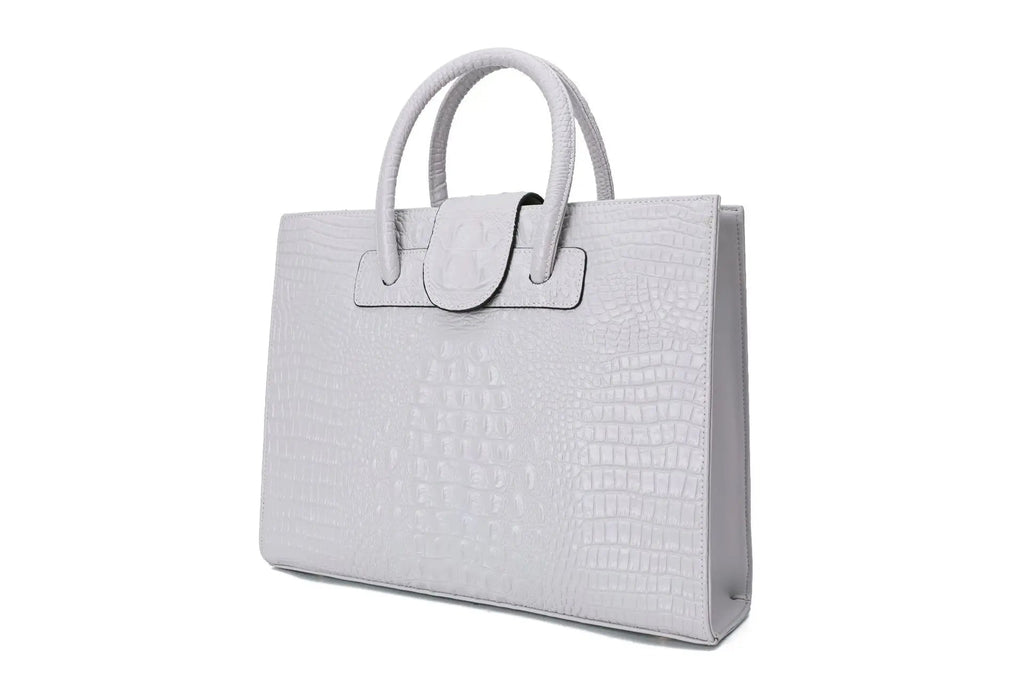 Large Crocodile Pattern Genuine Leather Shoulder Bag