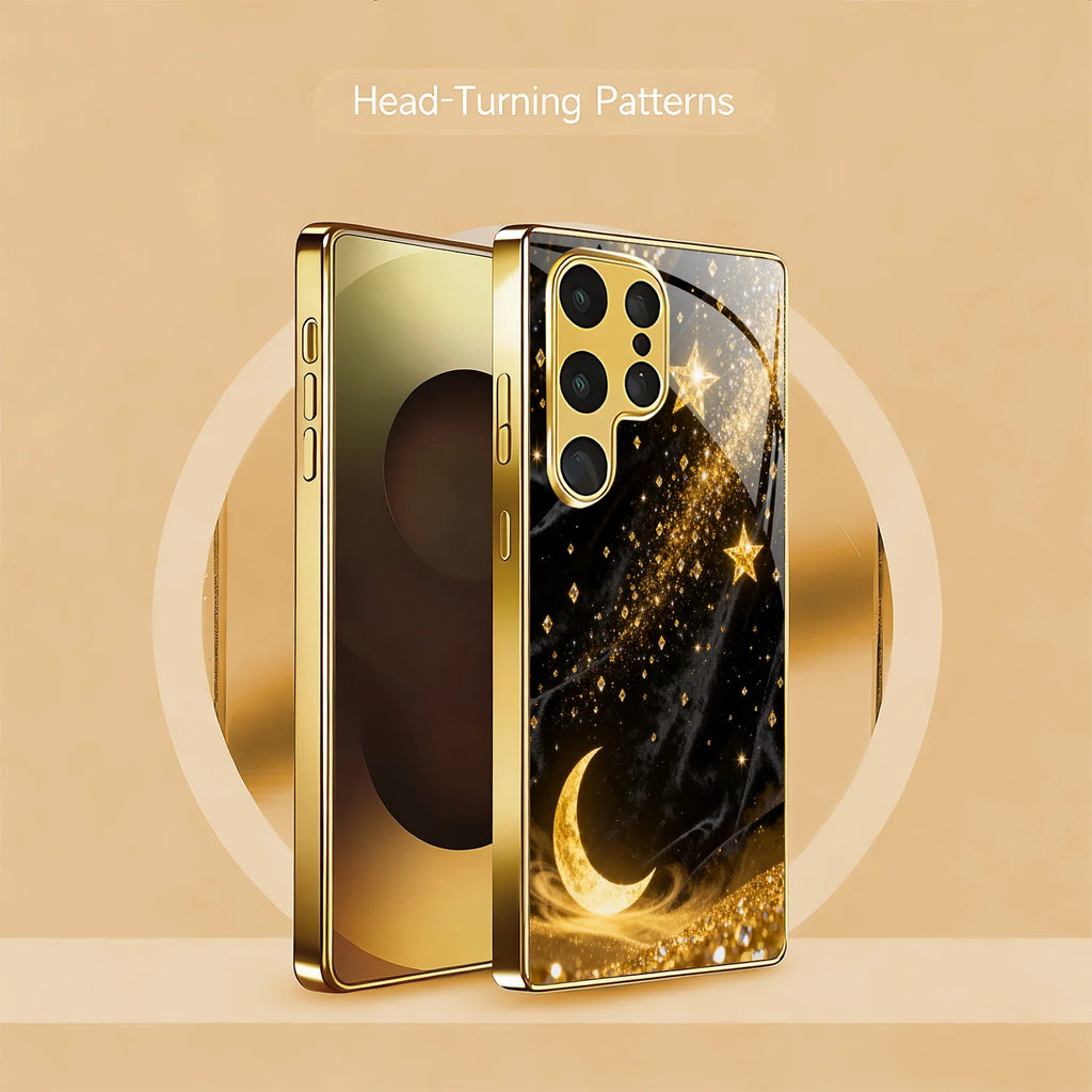 Electroplated Gold Half Moon Phone Case for Samsung 