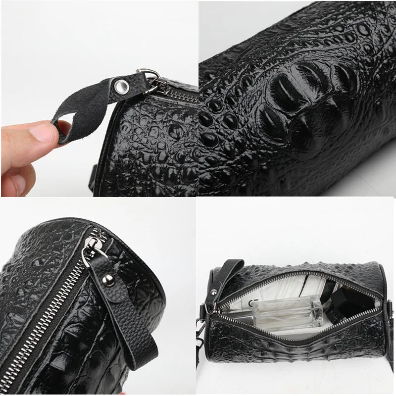 Crocodile Pattern Genuine Leather Shoulder Bag