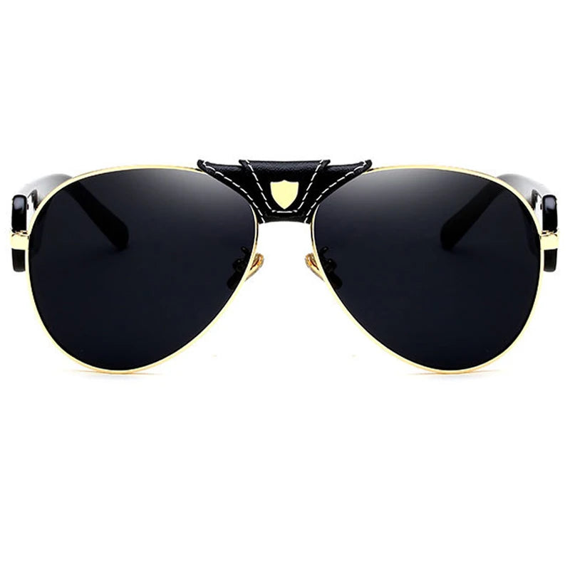 Steampunk Oversized Classic Black Sunglasses UV400