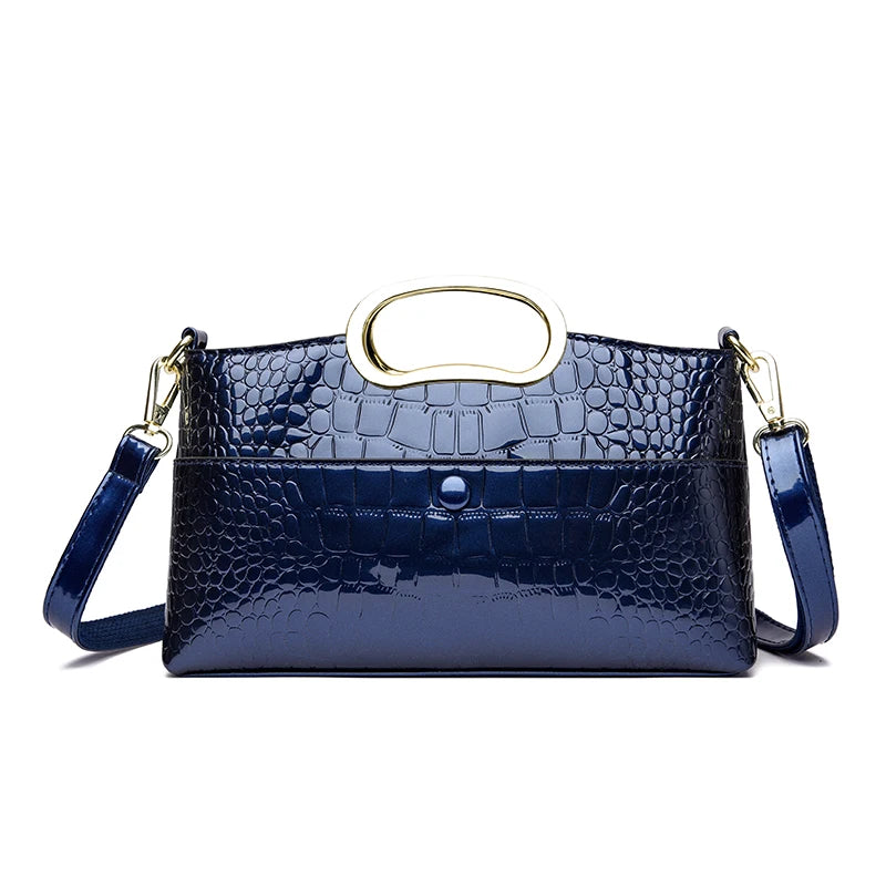 Crocodile Pattern Leather Casual Handbag