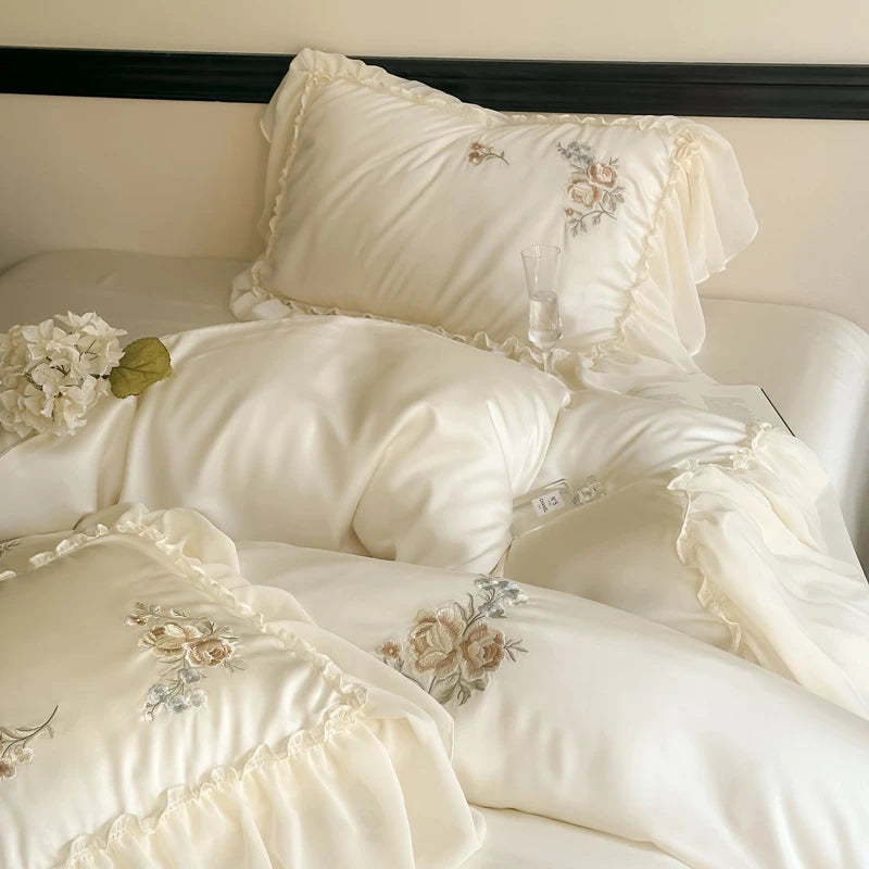 Elegant Chiffon Ruffle  Princess Bedding Set