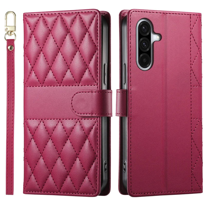Crossbody Leather Phone Case for Samsung Galaxy – Lanyard Card Wallet Cover