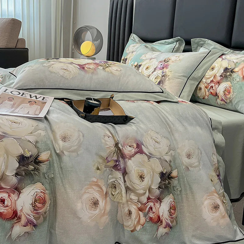 Elegant  Floral Vibrant Bedding Set