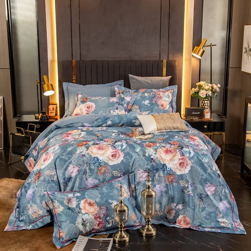 Elegant Vibrant Floral Bedding Set 100% Cotton