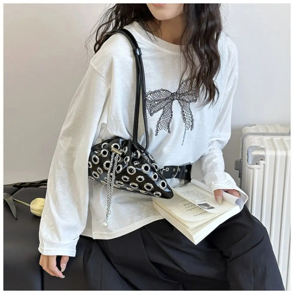 Unique Metal Stud Rivet Shoulder Bag