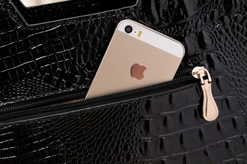 Genuine Tote Leather Handbag With Tassel Rhinestone