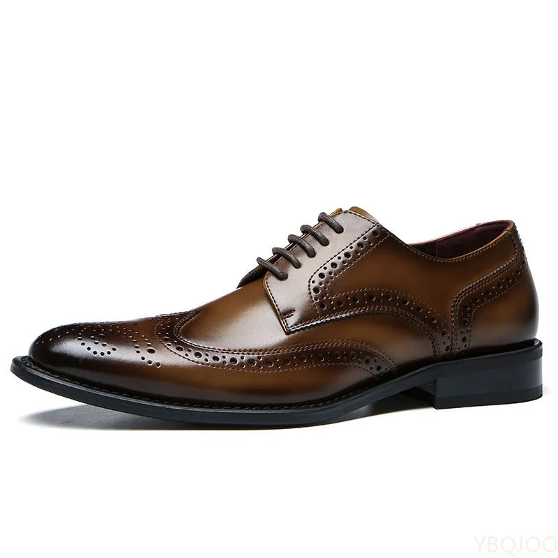 Genuine Leather Lace-up Men's Business  Dress Shoes