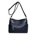 Checker Style Genuine Soft Leather Shoulder Bag