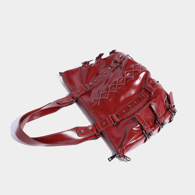 Women’s Vintage Studded Motorcycle Handbag