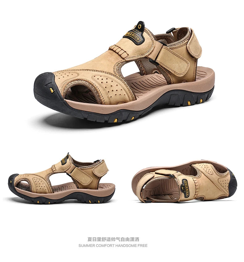 Men’s Summer Leather Sandals Comfortable Large Size