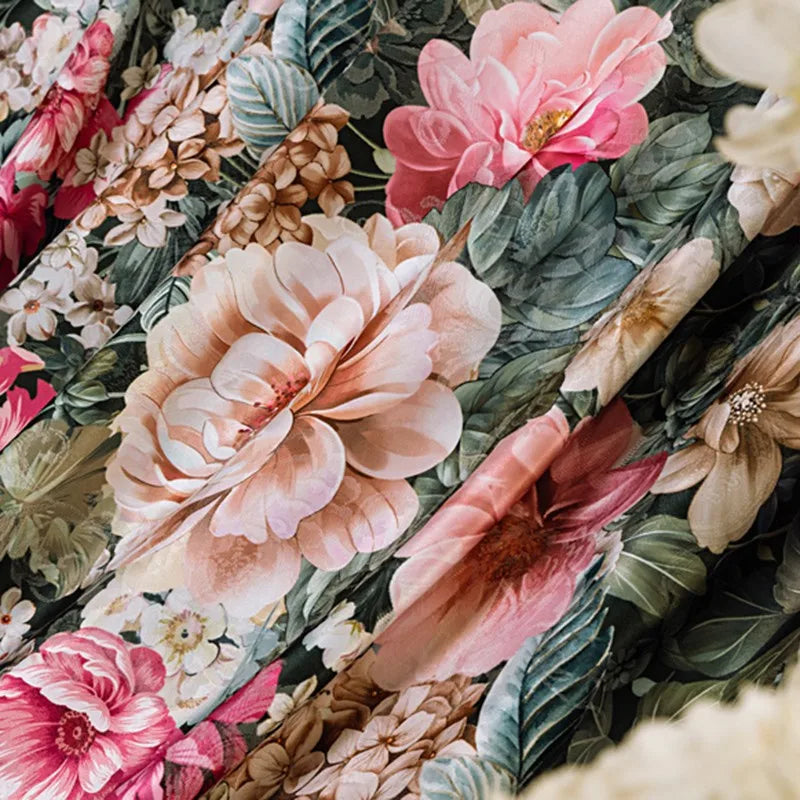  Vintage Chic Blooming Flowers Jacquard Bedding Set