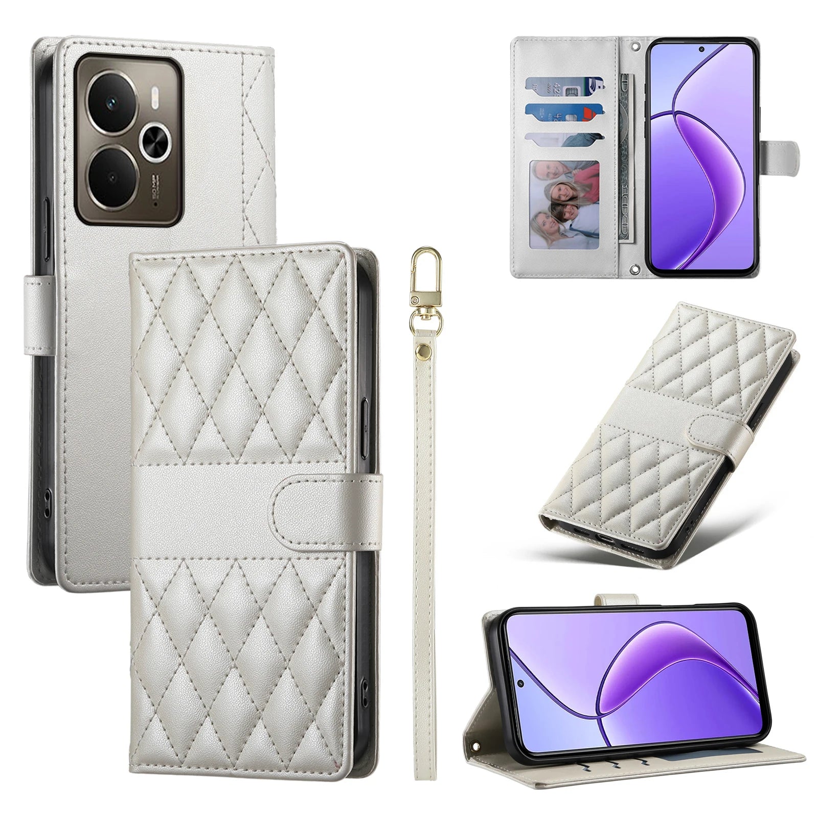 Crossbody Leather Phone Case for Samsung Galaxy – Lanyard Card Wallet Cover